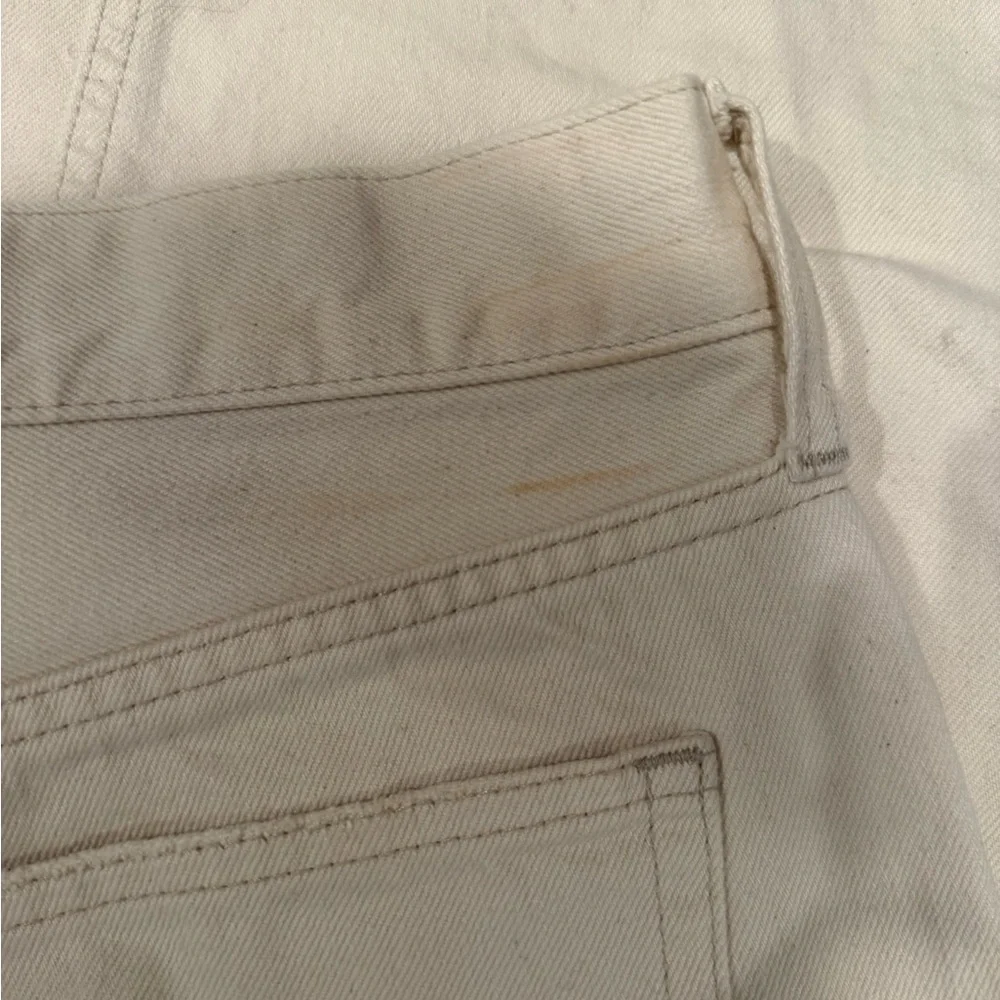 J. Crew Cream Straight-Leg jeans with raw hem